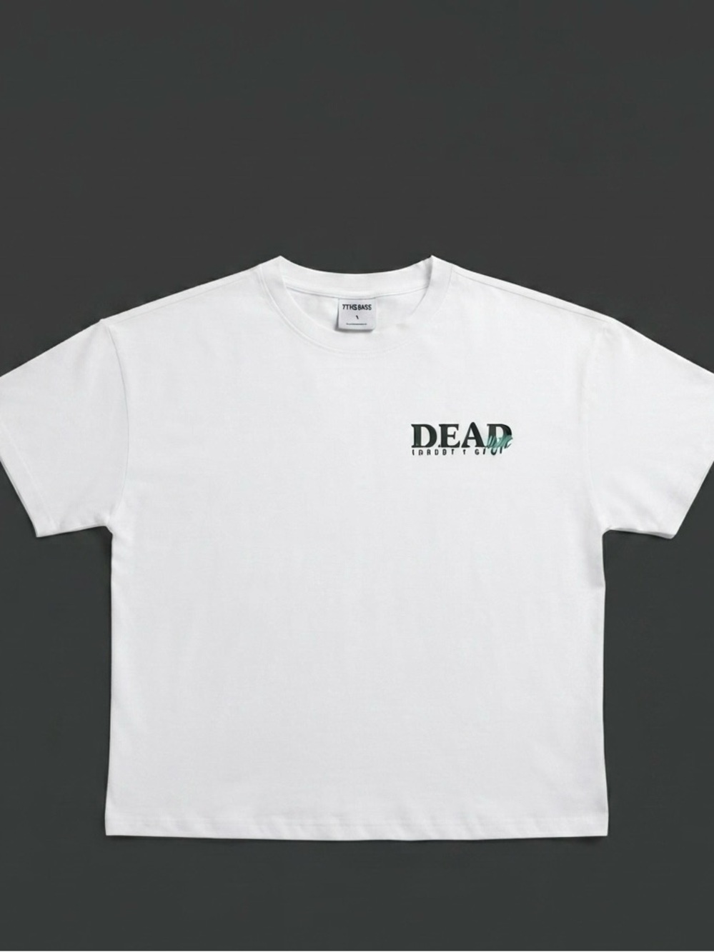 Gymshark White Short Sleeve Tee with Small DEAD Chest Graphic